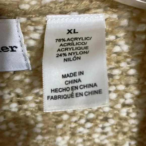 Alfred Dunner tan marbled fringe open cardigan sweater size XL - Picture 10 of 11